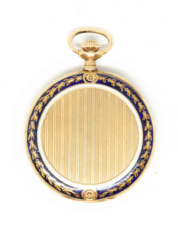 Juvenia 18k Yellow Gold & Enamel Hunter Pocket Watch c. 1920's