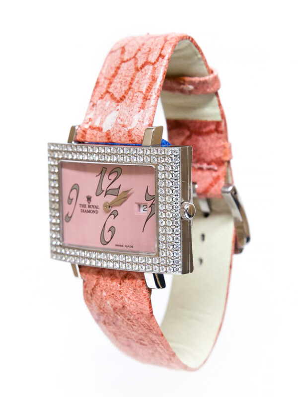 THE ROYAL DIAMOND, LADY'S SS & DIAMOND-SET RECTANGULAR WRISTWATCH