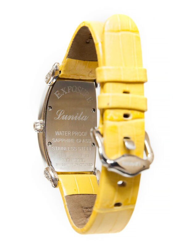 Exposure Yellow "Lunita" Stainless Steel & Diamond Ladies Wristwatch, w/ box