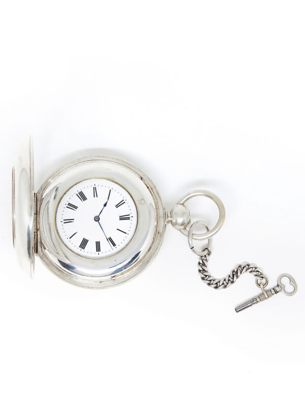 Patek Philippe & Co. Nickel Oversized Half Hunter 8-Day Pocket Watch with Extract c. 1868