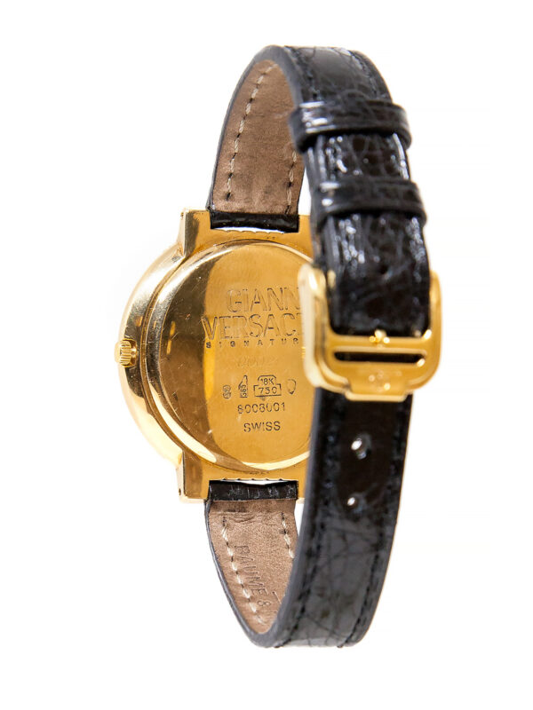 Gianni Versace Signature 18k Yellow Gold & Diamond Medusa Quartz Wristwatch c. 1990s, Ref 8008001