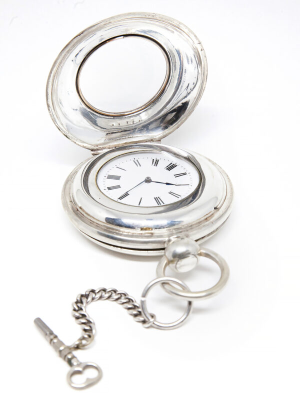 Patek Philippe & Co. Nickel Oversized Half Hunter 8-Day Pocket Watch with Extract c. 1868