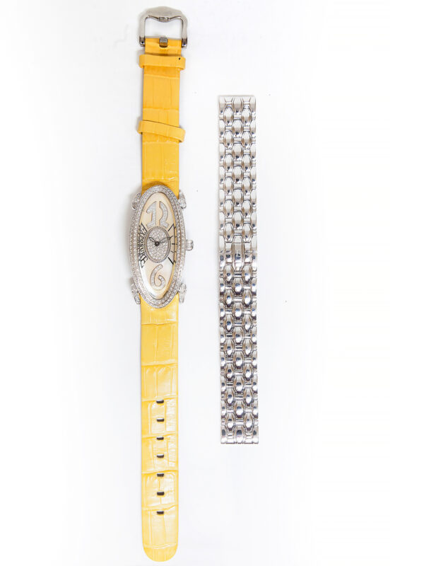 Exposure Yellow "Lunita" Stainless Steel & Diamond Ladies Wristwatch, w/ box