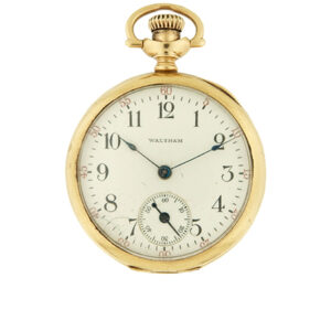 Waltham 14k Yellow Gold Open Face Pocket Watch