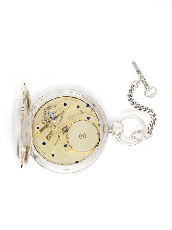 Patek Philippe & Co. Nickel Oversized Half Hunter 8-Day Pocket Watch with Extract c. 1868