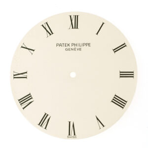 Patek Philippe Silvered Dial. New old stock, Black Roman Numerals, Flat 30.5mm