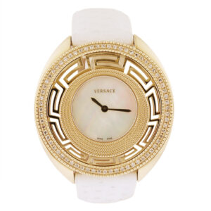 Versace Yellow Gold Plated Quartz Wristwatch Complete with Box and Card