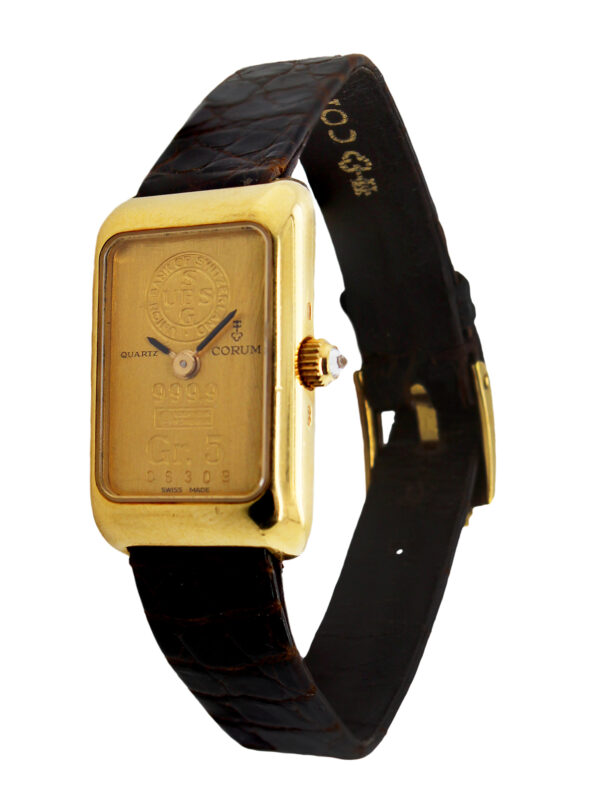 Corum 18k Yellow Gold and 999.9 Pure Gold 5g Ingot Bar Wrist Watch