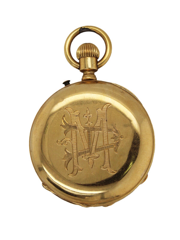 Swiss 18k Yellow Gold Antique Open Face Pocket Watch